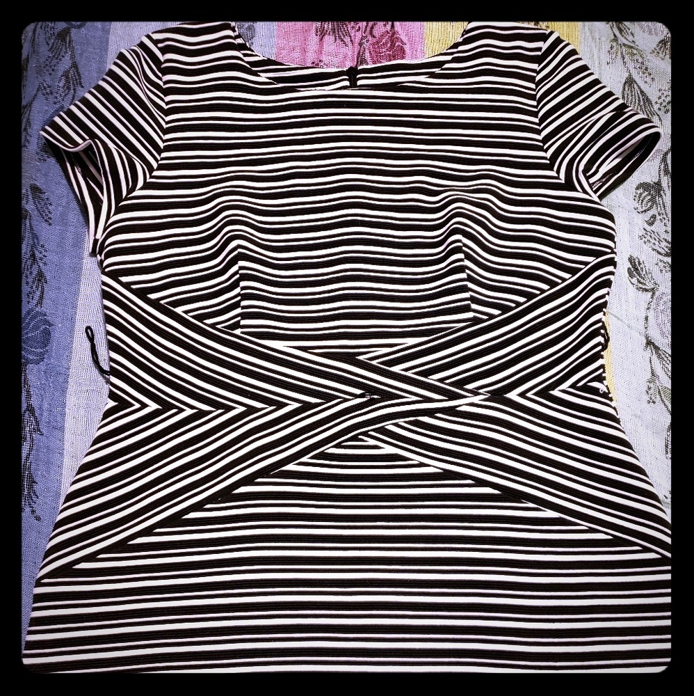 Striped waist defining Dress